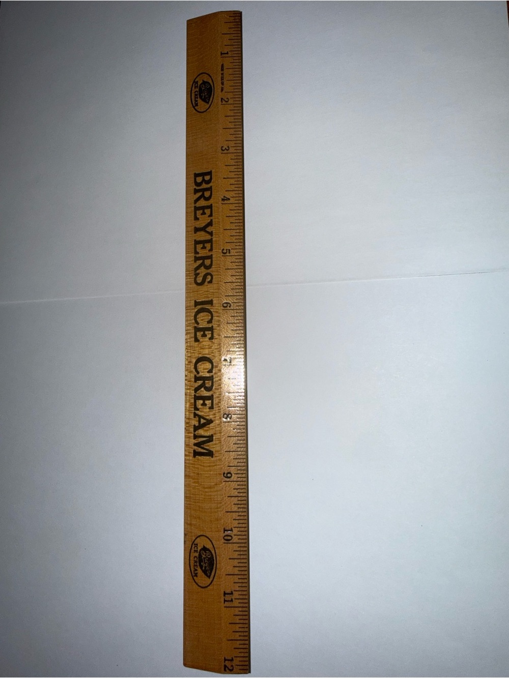 Vintage Breyers Ice Cream Wooden Wood Ruler 12 Inch Collectible Promotional